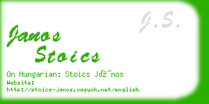 janos stoics business card